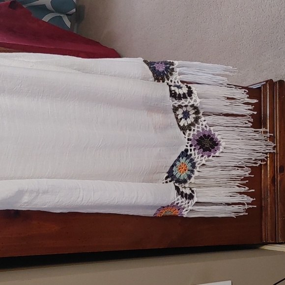 Women's Bohemian Crochet Beach Cover up Size Large 8/10 - Picture 7 of 11